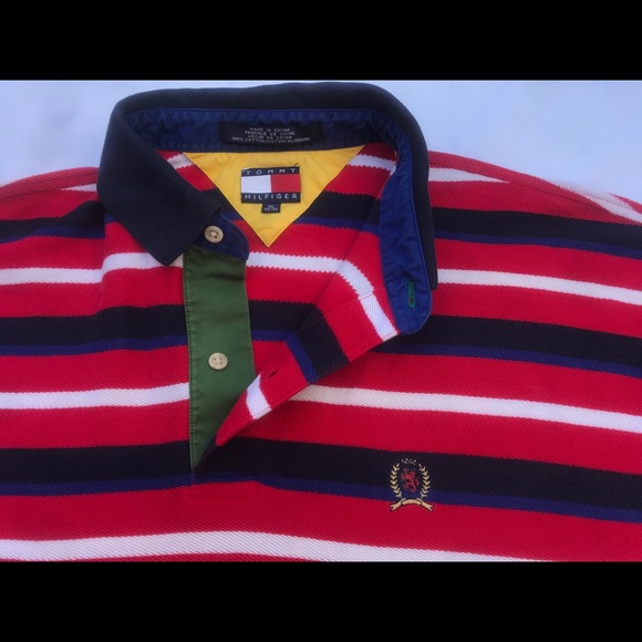 VTG TOMMY HILFIGER Multicolor Stripe Shirt Sz XL - Picture 4 of 5